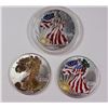 Image 1 : 3 AMERICAN SILVER EAGLES - 2000, 2004 AND 1999