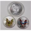 Image 2 : 3 AMERICAN SILVER EAGLES - 2000, 2004 AND 1999