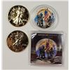 Image 1 : 3 AMERICAN SILVER EAGLES - 2001, 2004, AND 2006.