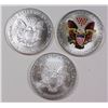 Image 2 : 3 AMERICAN SILVER EAGLES - 2003, 2000 AND 1999