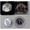 Image 2 : 3 AMERICAN SILVER EAGLES - 2001, 2000 AND 2006