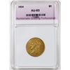 Image 1 : 1834 $5.00 CLASSIC GOLD NGP GRADED