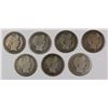 Image 1 : 7 DIFFERENT NICE CIRC BARBER HALVES