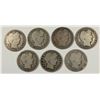 Image 1 : 7 DIFFERENT NICE CIRC BARBER HALVES