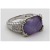 Image 2 : JUDITH RIPKA STERLING SILVER RING W/ PURPLE STONE