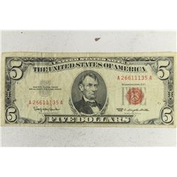 1963 $5 RED SEAL US NOTE