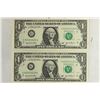 Image 1 : 2-2003-A $1 FRN'S LOW CONSECUTIVE SERIAL 'S UNC