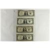 Image 1 : 4 ASSORTED 1957 $1 SILVER CERTIFICATES BLUE SEALS