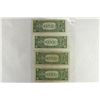 Image 2 : 4 ASSORTED 1957 $1 SILVER CERTIFICATES BLUE SEALS