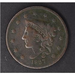 1837 LARGE CENT XF