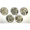 Image 1 : 5-GEM BU 1944-P SILVER JEFFERSON “WAR” NICKELS