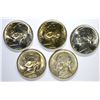 Image 1 : 5-BU 1944-D SILVER JEFFERSON NICKELS