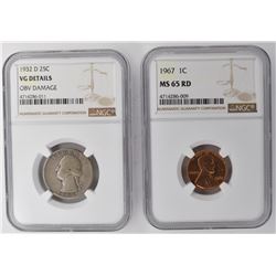 2 NGC GRADED COINS: