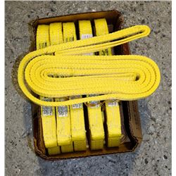 LOT OF 6 NYLON SLINGS, RATED FOR 3100LBS