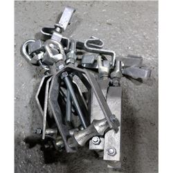 BOX OF 5, 4" BEAM CLAMPS WITH PIPE HANGER