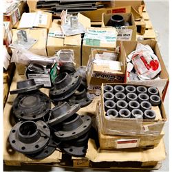 MECHANICAL PALLET OF ASSORTED FLANGES, BOLTS,