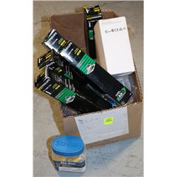 BOX OF ASSORTED ELECTRICAL BULBS & PARTS