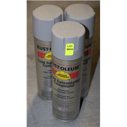 3 CANS OF RUSTOLEUM COLD GALVANIZING COMPOUND
