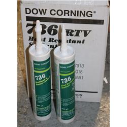 BOX OF 736 RTV HEAT RESISTANT SEALANT,