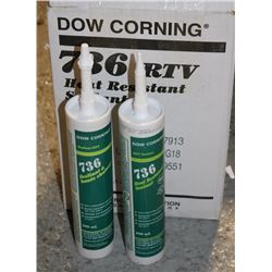 BOX OF 736 RTV HEAT RESISTANT SEALANT,