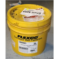 3L PAIL OF FLEXCO HD BOLT SOLID PLATE FASTNERS