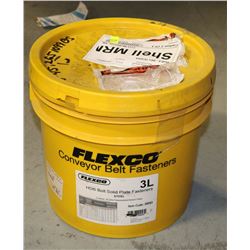 3L PAIL OF FLEXCO HD BOLT SOLID PLATE FASTNERS