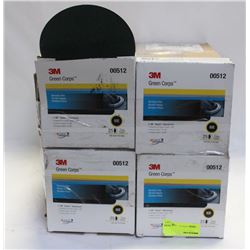 4 CASES OF 6" 3M GREEN CORPS ABRASIVE DISC HOOKIT