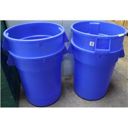 GROUP OF 4 BLUE HUSKEE 32 GALLON CONTAINER