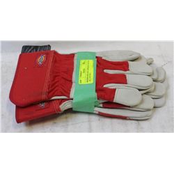 DICKIES DELUXE COWHIDE GLOVES - L- LOT OF 2