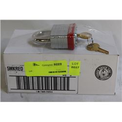 CASE OF 6 COMMERCIAL MASTER-LOCK PADLOCKS-RED