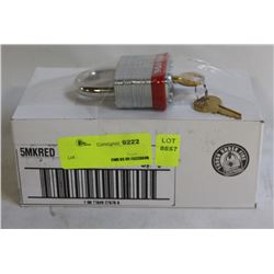 CASE OF 6 COMMERCIAL MASTER-LOCK PADLOCKS-RED