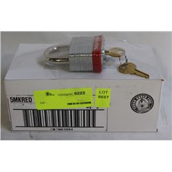 CASE OF 6 COMMERCIAL MASTER-LOCK PADLOCKS-RED