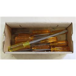1 DOZEN NEW ASSORTED FLATHEAD SCREWDRIVERS