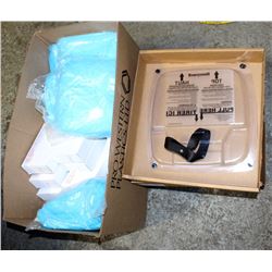 LARGE BOX OF BLUE 19" BOUFFANT CAPS & 9 BOXES LDPE