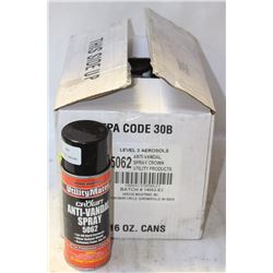 CASE OF 12 CANS OF ANTI-VANDAL MARKING PAINT.