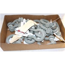 FLAT OF VARIOUS-SIZED CROSBY SHACKLE CLEVIS'