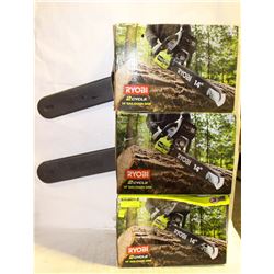 GROUP OF 3 RYOBI 2-CYCLE 14" GAS CHAINSAWS