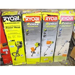 LOT OF 4 VARIOUS RYOBI GAS WEED-WHACKERS