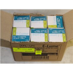 CASE(6) OF E-LUME SPIRAL-STYLE 13W CFL BULBS