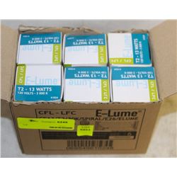 CASE(6) OF E-LUME SPIRAL-STYLE 13W CFL BULBS