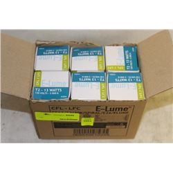 CASE(6) OF E-LUME SPIRAL-STYLE 13W CFL BULBS