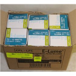 CASE(6) OF E-LUME SPIRAL-STYLE 13W CFL BULBS