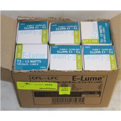 CASE(6) OF E-LUME SPIRAL-STYLE 13W CFL BULBS