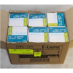 CASE(6) OF E-LUME SPIRAL-STYLE 13W CFL BULBS