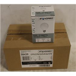 CASE(6) OF STANDARD 9W G25 BULBS