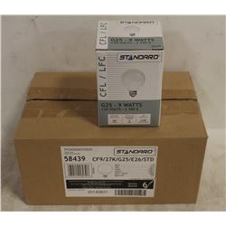 CASE(6) OF STANDARD 9W G25 BULBS