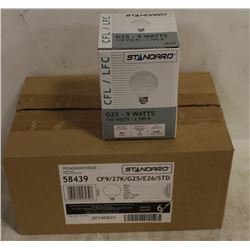 CASE(6) OF STANDARD 9W G25 BULBS