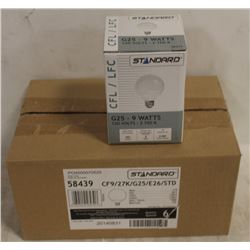 CASE(6) OF STANDARD 9W G25 BULBS