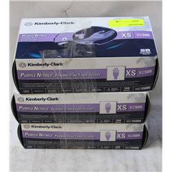 LOT OF 3 BOXES OF KIMBERLY-CLARK PURPLE NITRILE