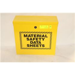 NEW LOCKABLE YELLOW MSDS WALLMOUNT BOX